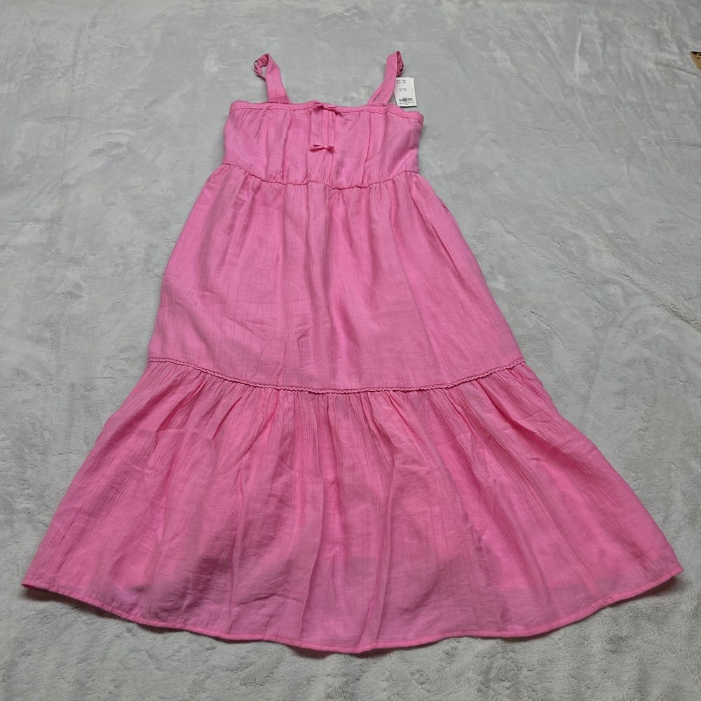 Abercrombie Kids Tiered Maxi Girls Dress 13/14 Pink Smocked Bow